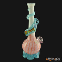 Thumbnail for Noble Glass - White Pink Dichro Wrap 11-Inch Soft Glass Bubble Water Pipe