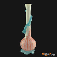 Thumbnail for Noble Glass - White Pink Wrap 14-Inch Soft Glass Bubble Water Pipe Back