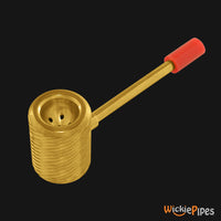 Thumbnail for Punchbowl - Cob 3.5-Inch Brass Hand Pipe bowl angled left.