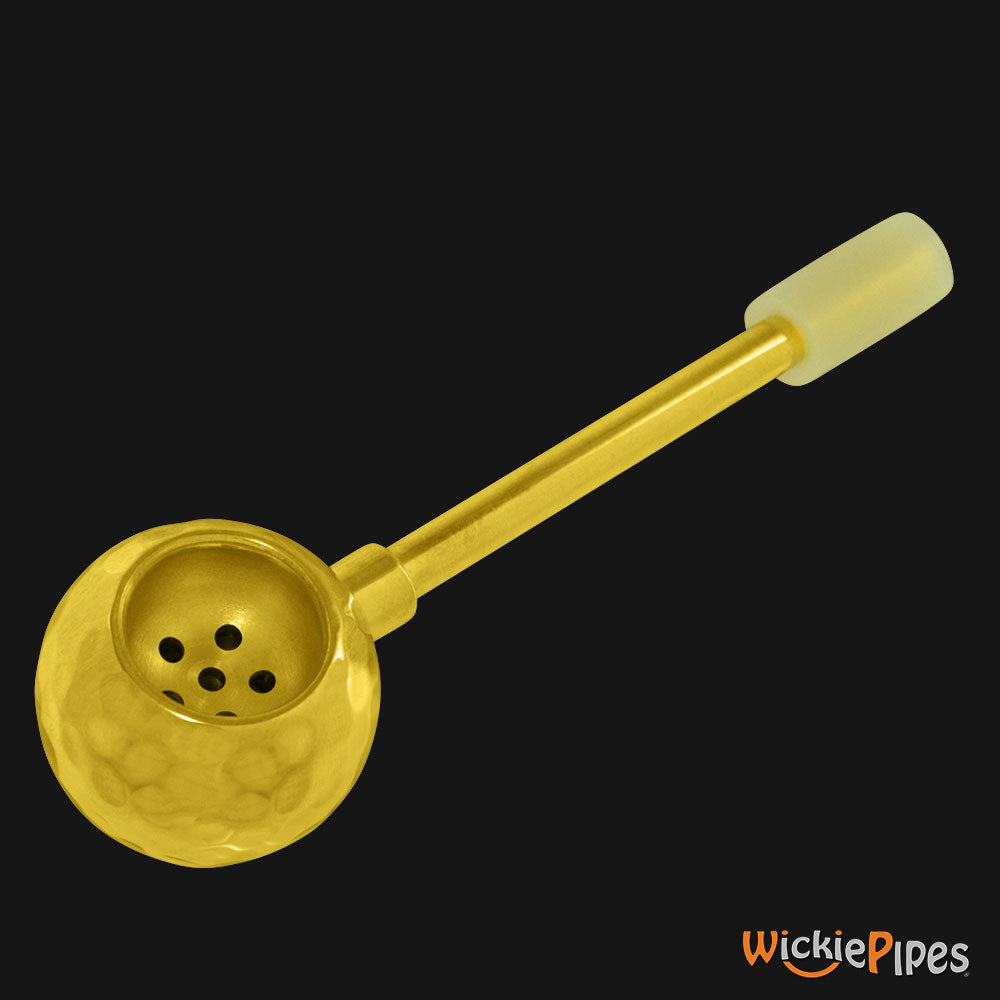 Punchbowl - Disco 3.5-Inch Brass Hand Pipe bowl angled left.