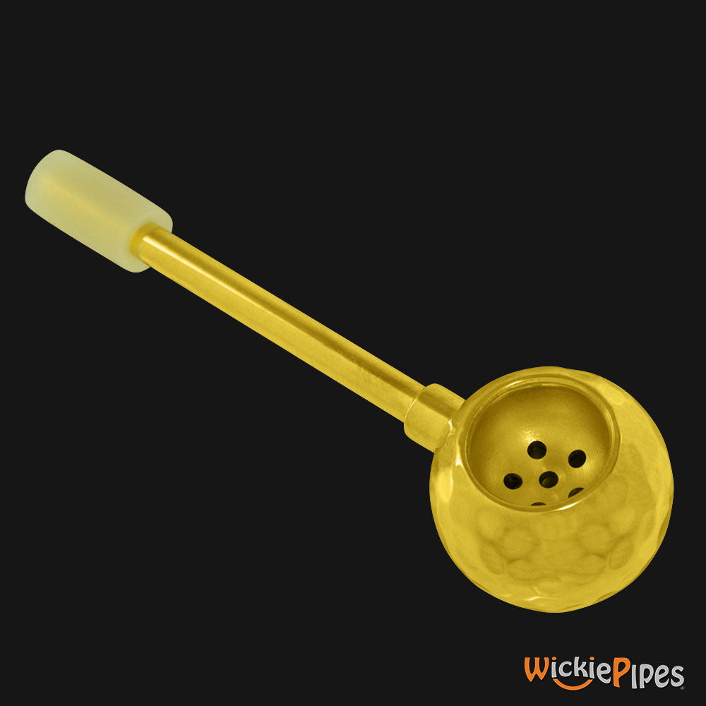 Punchbowl - Disco 3.5-Inch Brass Hand Pipe bowl angled right.