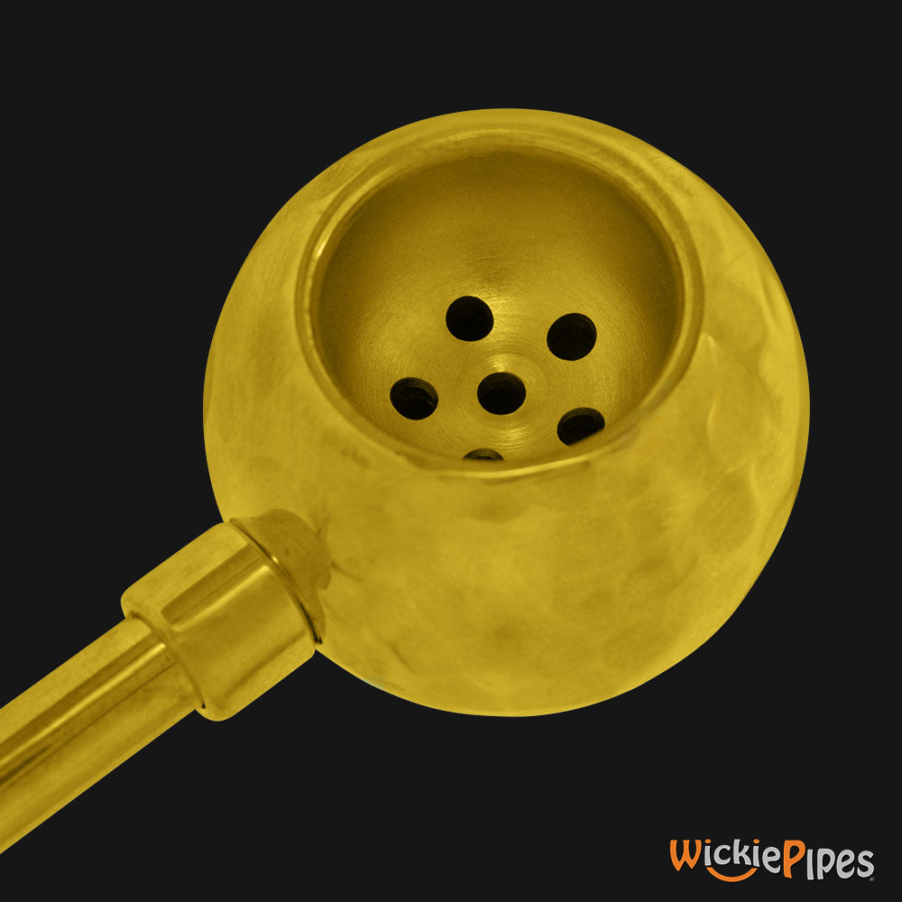 Punchbowl - Disco 3.5-Inch Brass Hand Pipe close up of bowl.