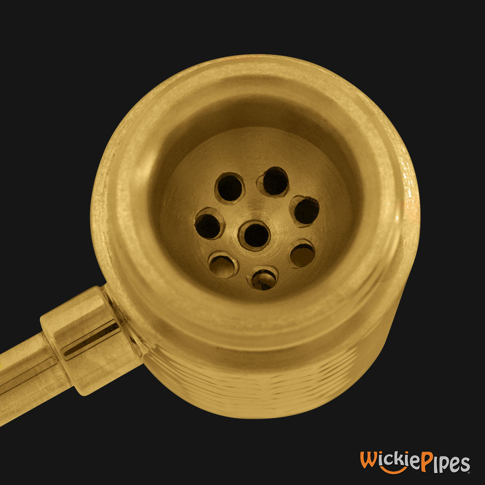 Punchbowl - Lava 3.5-Inch Brass Hand Pipe close up of bowl.