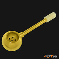 Thumbnail for Punchbowl - Lollipop 3.5-Inch Brass Hand Pipe bowl angled left.