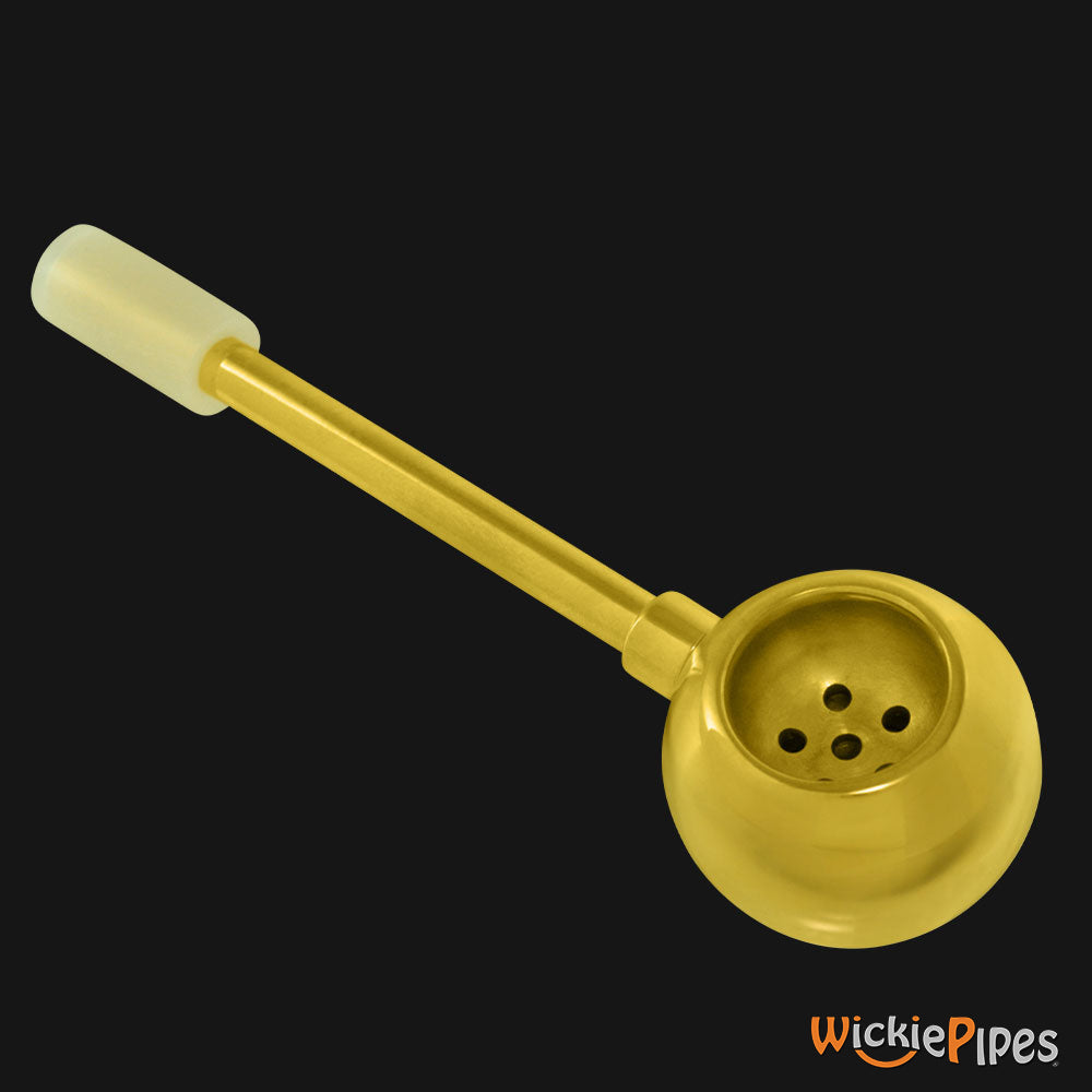 Punchbowl - Lollipop 3.5-Inch Brass Hand Pipe bowl angled right.