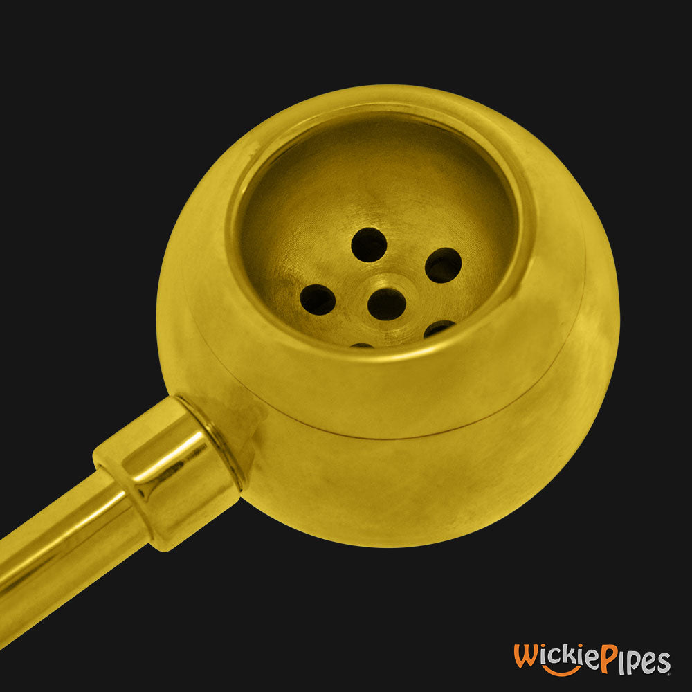 Punchbowl - Lollipop 3.5-Inch Brass Hand Pipe close up of bowl.