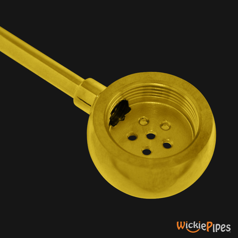 Punchbowl - Lollipop 3.5-Inch Brass Hand Pipe inside tar trap.
