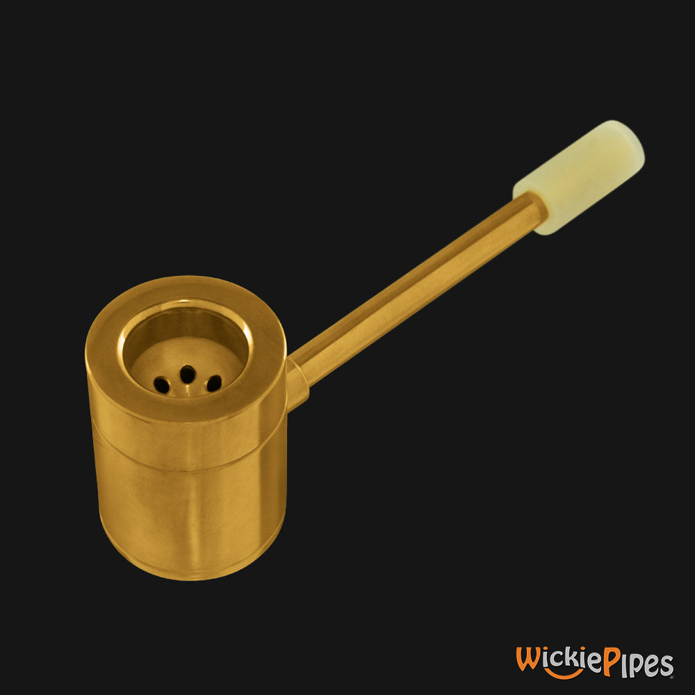 Punchbowl - Popeye 3.5-Inch Brass Hand Pipe bowl angled left.