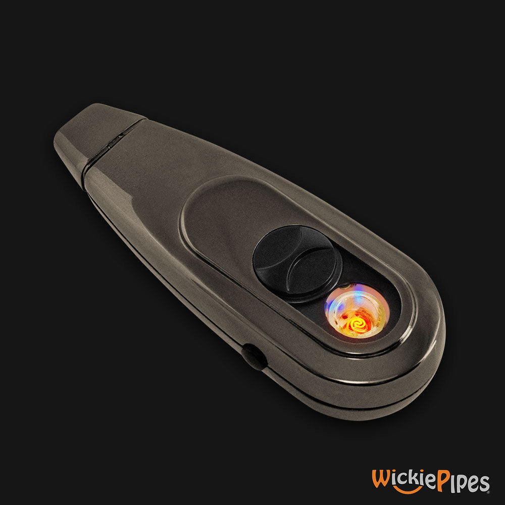 SoloPipe Elektra Heated Electric Coil Dab Glass Bowl Power Button & Open Lid.