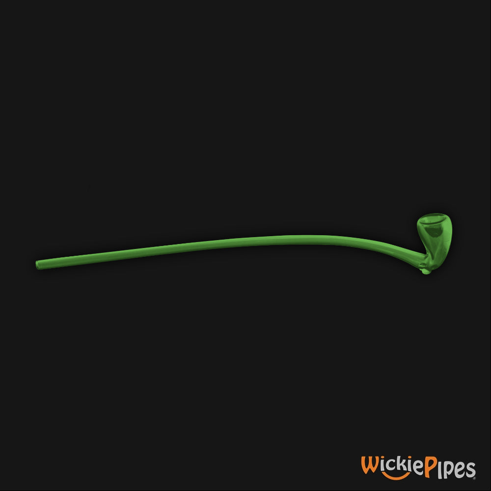 Starfish Designs Gandalf 16-Inch Glass Pipe Right Side View Clear Green.