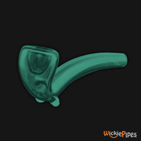 Starfish Designs Gandalf 3-Inch Glass Pipe Left Front Bowl View Clear Aqua.