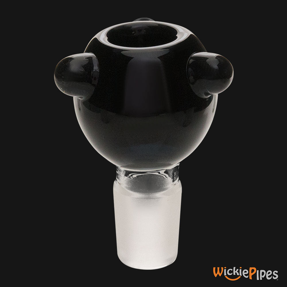 WickiePipes 18mm Black Standard Male Dry-Herb Glass Bowl.