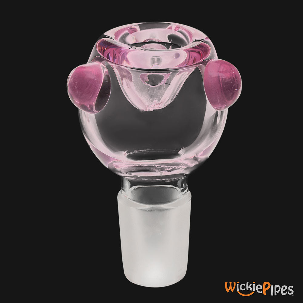 WickiePipes 18mm Pink Standard Male Dry-Herb Glass Bowl.