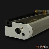 Thumbnail for Wikilite Pipe Lighter Gunmetal Gray flat showing butane refill valve and flame adjuster.