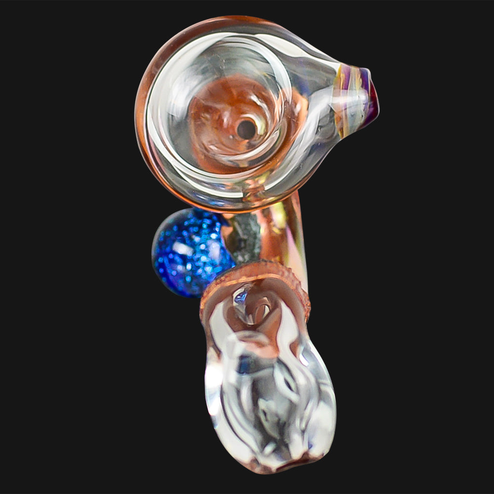 Cherry Glass - Mini Marble - Lava Patina Sherlock Pipe
