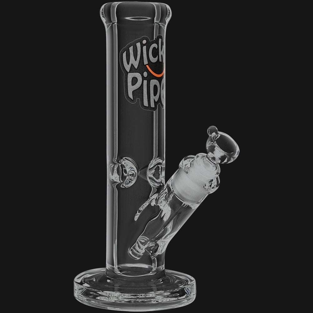 WickiePipes 9MM 10” Mini Straight Tube Glass Water Pipe