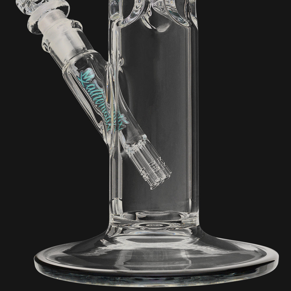 Mathematix Glass - Black Lip Tree Perc Stem 14" Straight Tube Glass Water Pipe