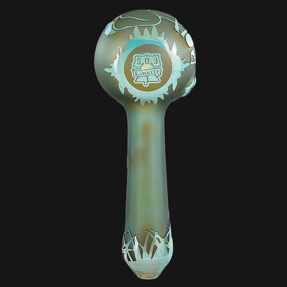 Liberty 503 Glass - Mushroom Sandblasted Fumed Spoon Pipe