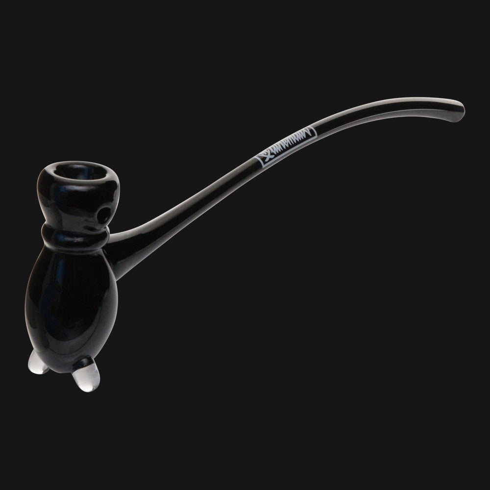 Mathematix Glass - 12-Inch Diffused Glass Gandalf Bubbler Black bowl & water chamber front view.
