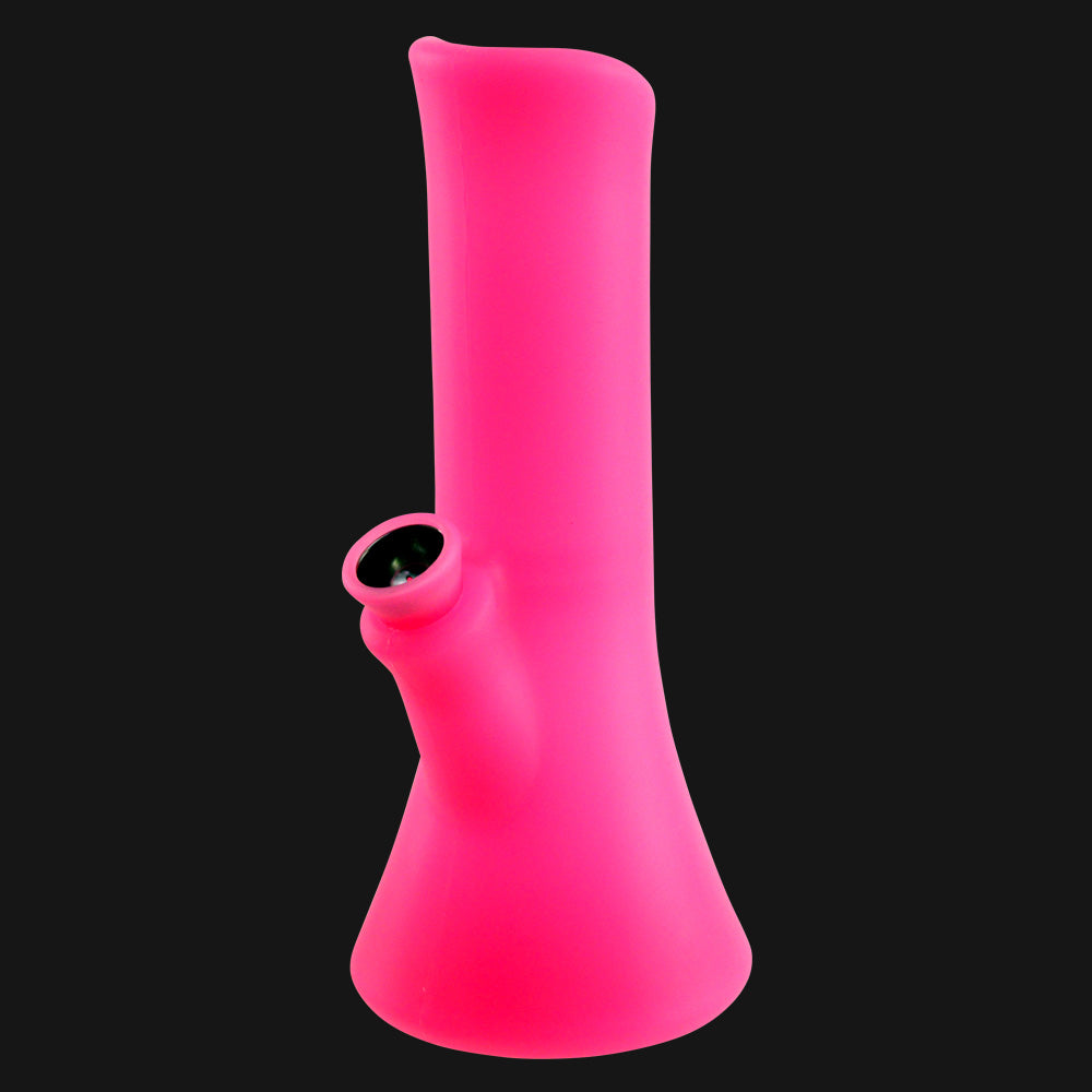 PieceMaker - Kali 8" Mini Beaker Silcone Water Pipe - Glow Pink