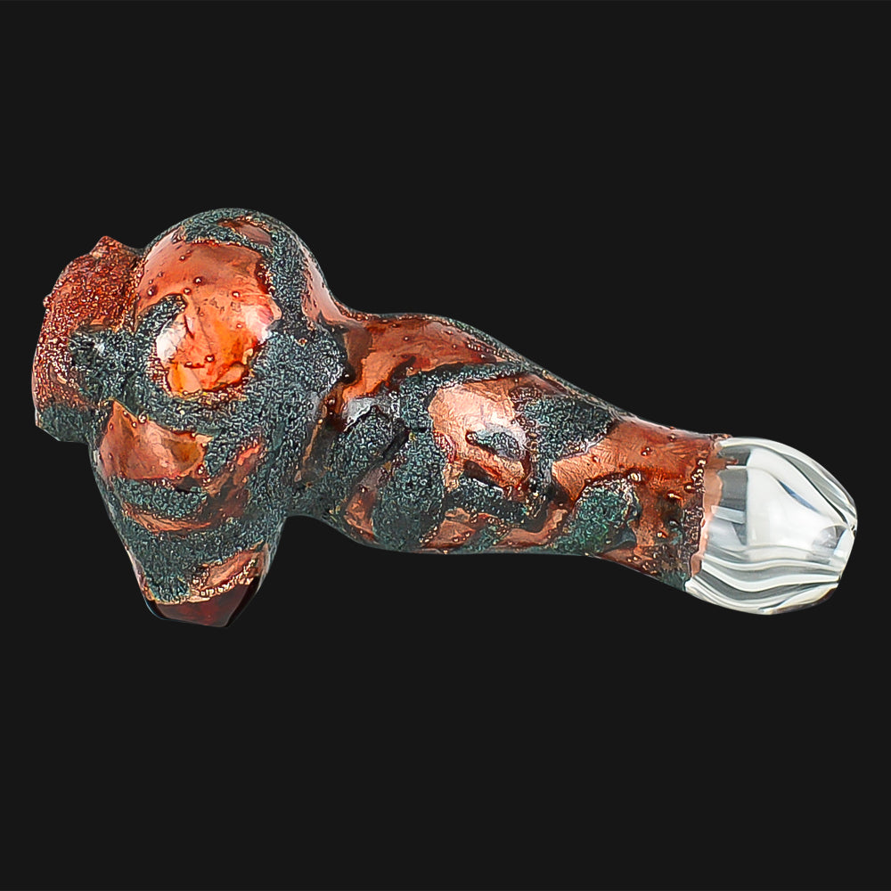 Cherry Glass - 420 Watch - Lava Patina Spoon Pipe