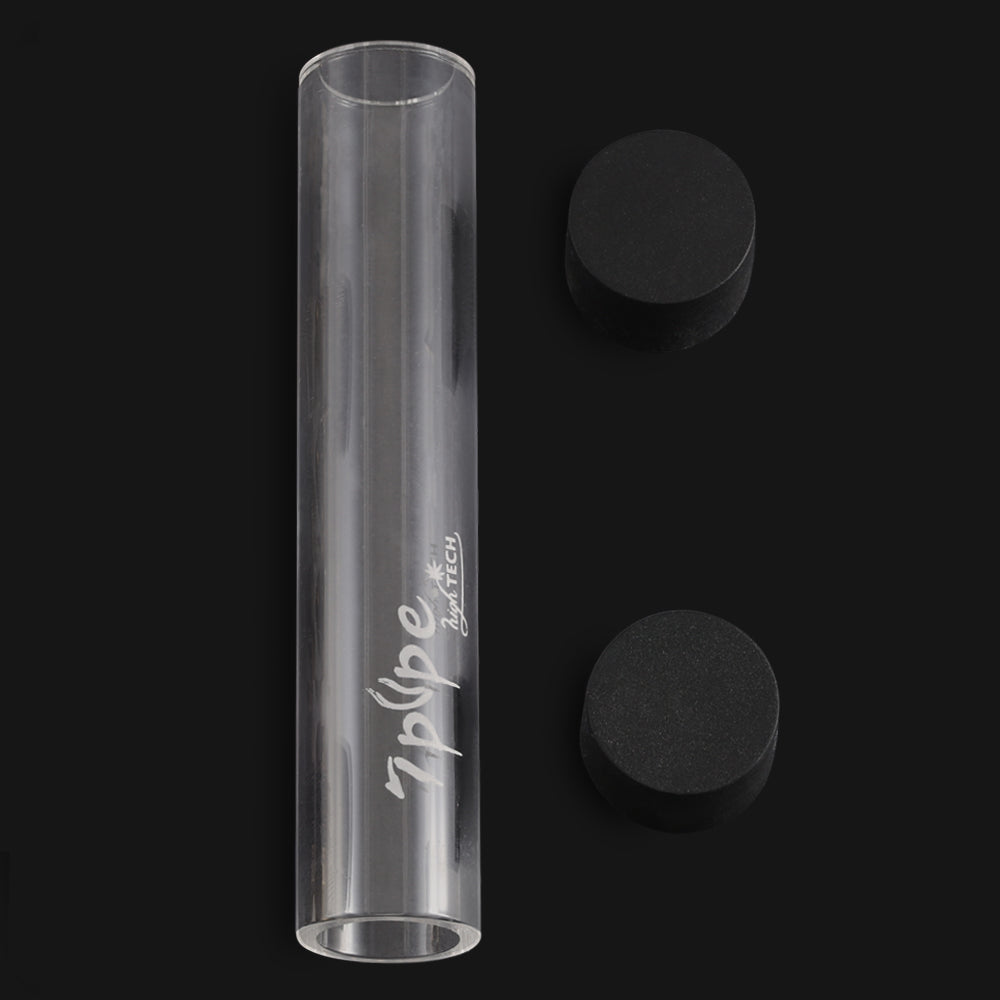 7Pipe Twisty Glass Blunt Replacement Glass Tube 2-Pack caps off flat.
