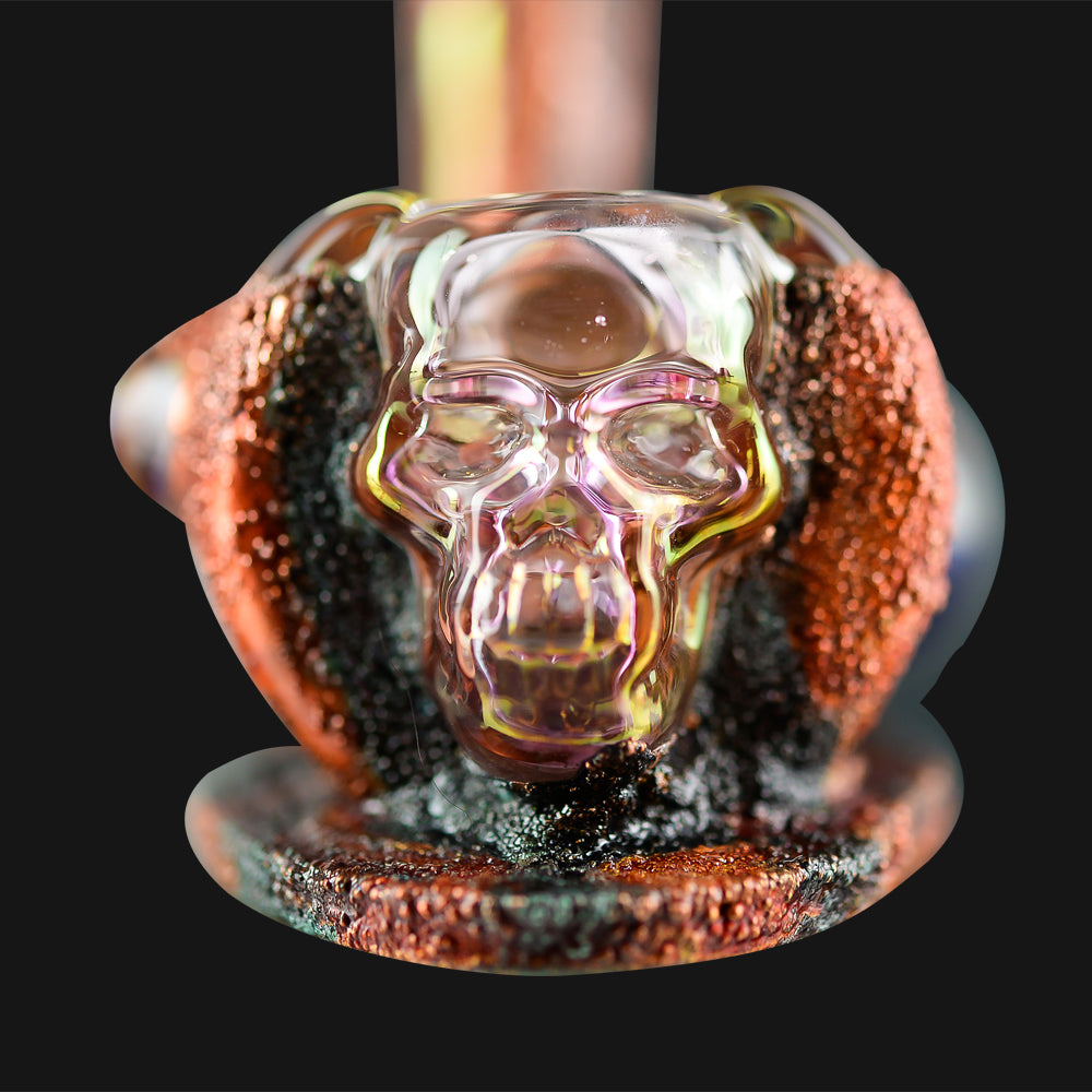 Cherry Glass - Agat Skull - Lava Patina Sherlock Pipe 