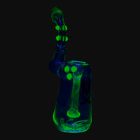 Thumbnail for Mathematix Glass - Illuminati Swirl UV Reactive Glass Sherlock Bubbler