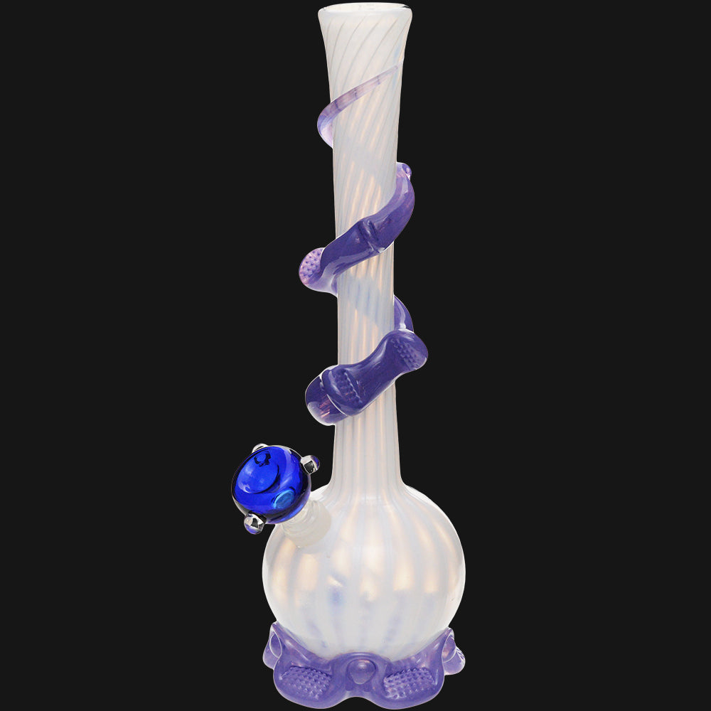 Noble Glass - Purple Wrap 12" Soft Glass Bubble Bottom Water Pipe