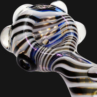 Thumbnail for Jellyfish Glass - Beaver Tail Dichro Glass Spoon Hand Pipe - White