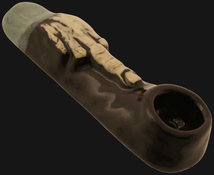 JM Ceramics - Large Middle Finger 3.75-Inch Ceramic Hand Pipe