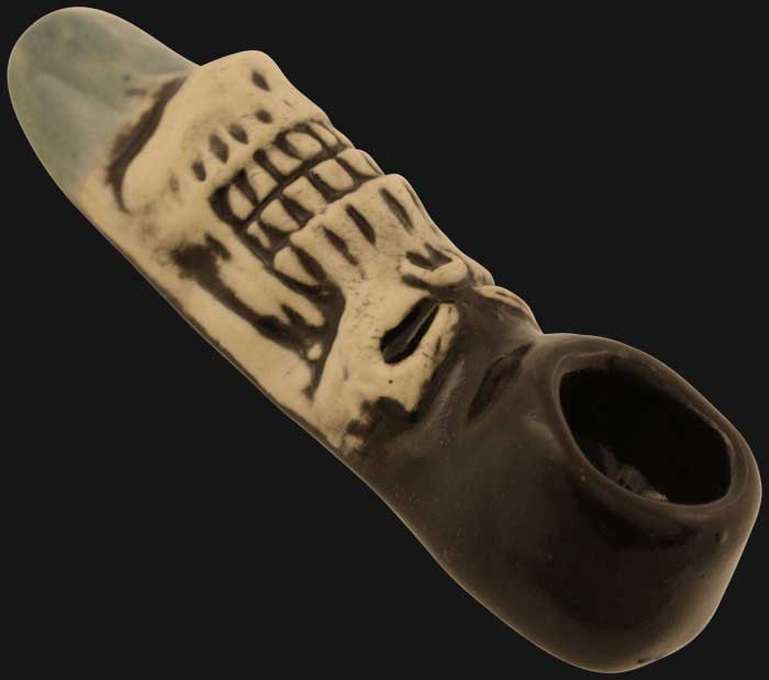JM Ceramics - Medium Skull 3.25-Inch Ceramic Hand Pipe