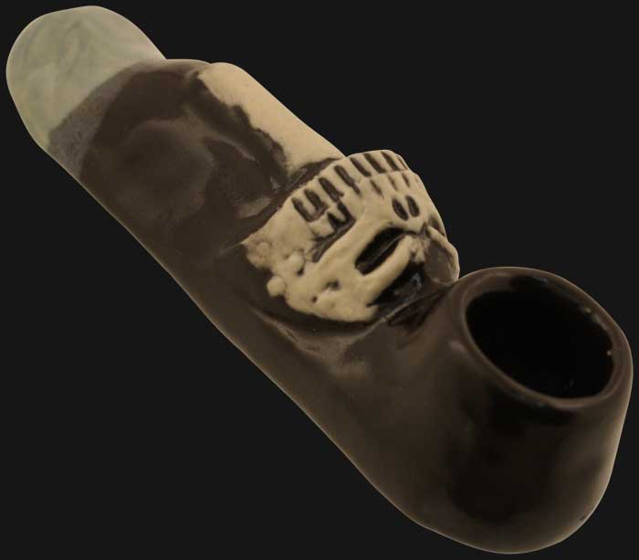 JM Ceramics - Mushroom Skull 3.75-Inch Ceramic Hand Pipe