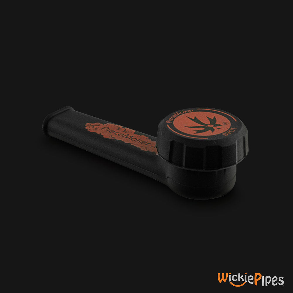 PieceMaker - Karma Burnout Black 3.5-Inch Silicone Hand Pipe with front cap on.