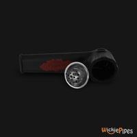 Thumbnail for PieceMaker - Karma Burnout Black 3.5-Inch Silicone Hand Pipe side with bowl out.