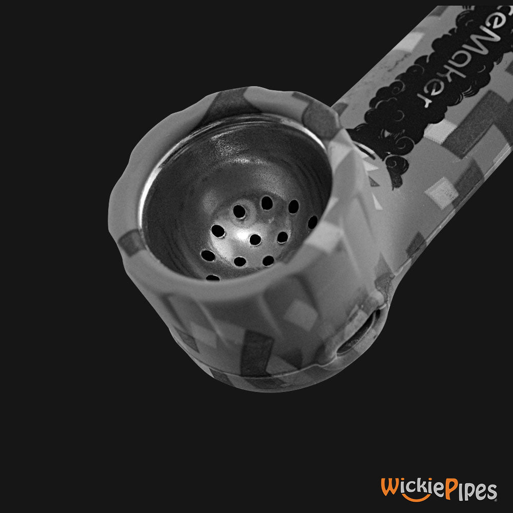 PieceMaker - Karma Digital Kamo 3.5-Inch Silicone Hand Pipe close up with open bowl.