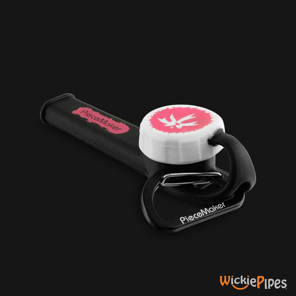 PieceMaker - Karma GO Blackpink 4-Inch Silicone Hand Pipe front right with cap on.