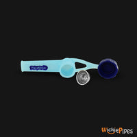 Thumbnail for PieceMaker - Karma GO Cyanara 4-Inch Silicone Hand Pipe side with bowl out.