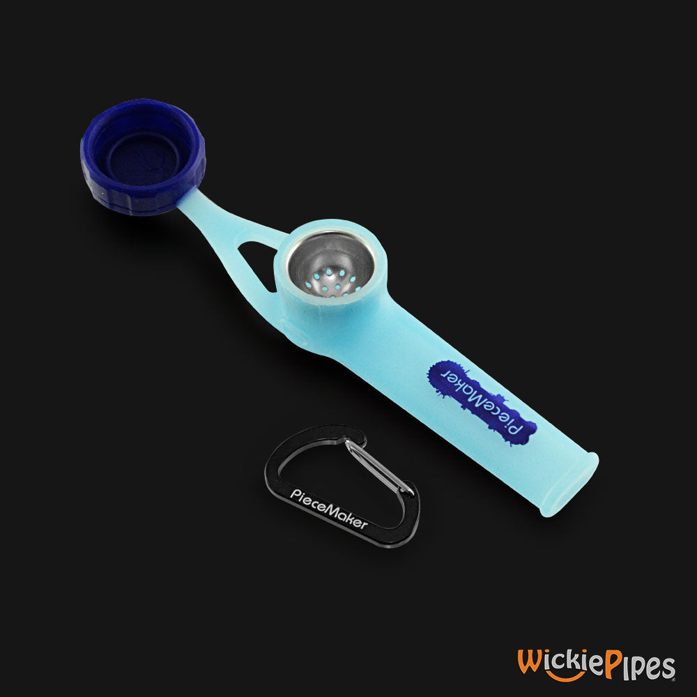 PieceMaker - Karma GO Cyanara 4-Inch Silicone Hand Pipe top with cap off.