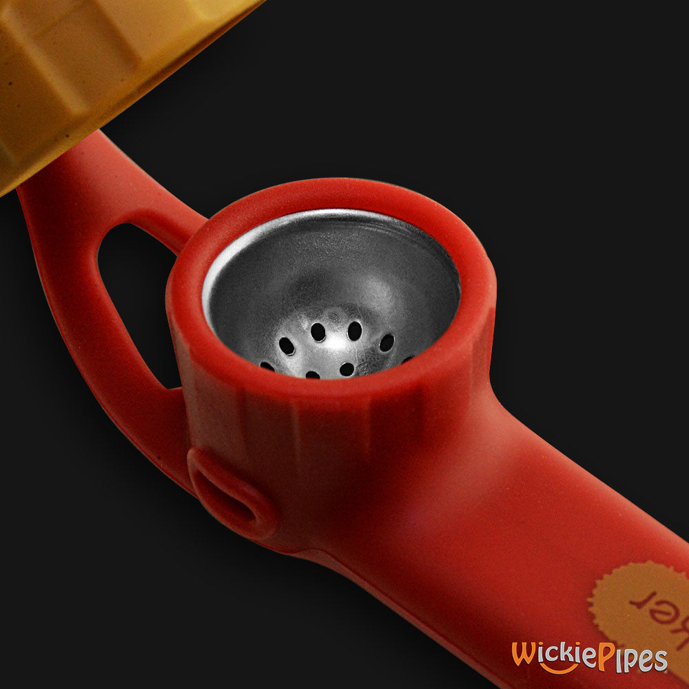 PieceMaker - Karma GO Klay Kanyon 4-Inch Silicone Hand Pipe close up with cap off.