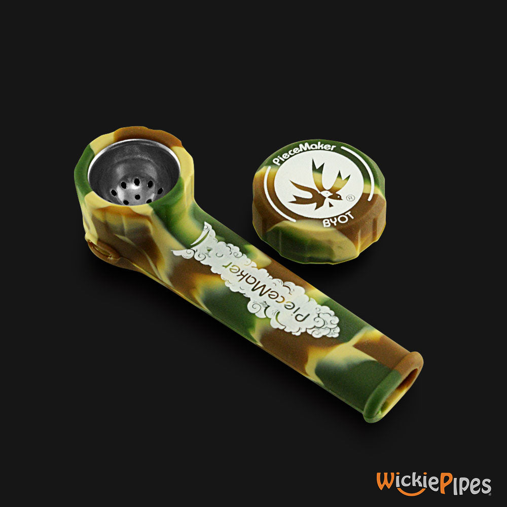 PieceMaker - Karma Kamo 3.5-Inch Silicone Hand Pipe top with cap off.