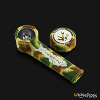 Thumbnail for PieceMaker - Karma Kamo 3.5-Inch Silicone Hand Pipe top with cap off.