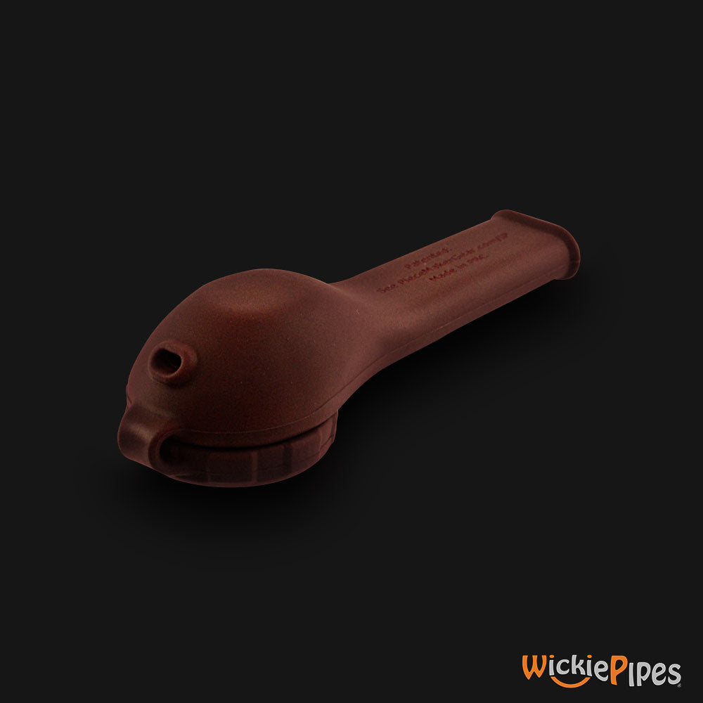 Piecemaker - Kayo Kanela Red 3.5-Inch Silicone Hand Pipe back view with carb.
