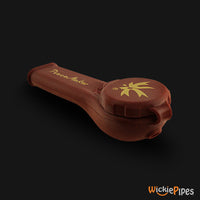 Thumbnail for Piecemaker - Kayo Kanela Red 3.5-Inch Silicone Hand Pipe front right view with cap on.
