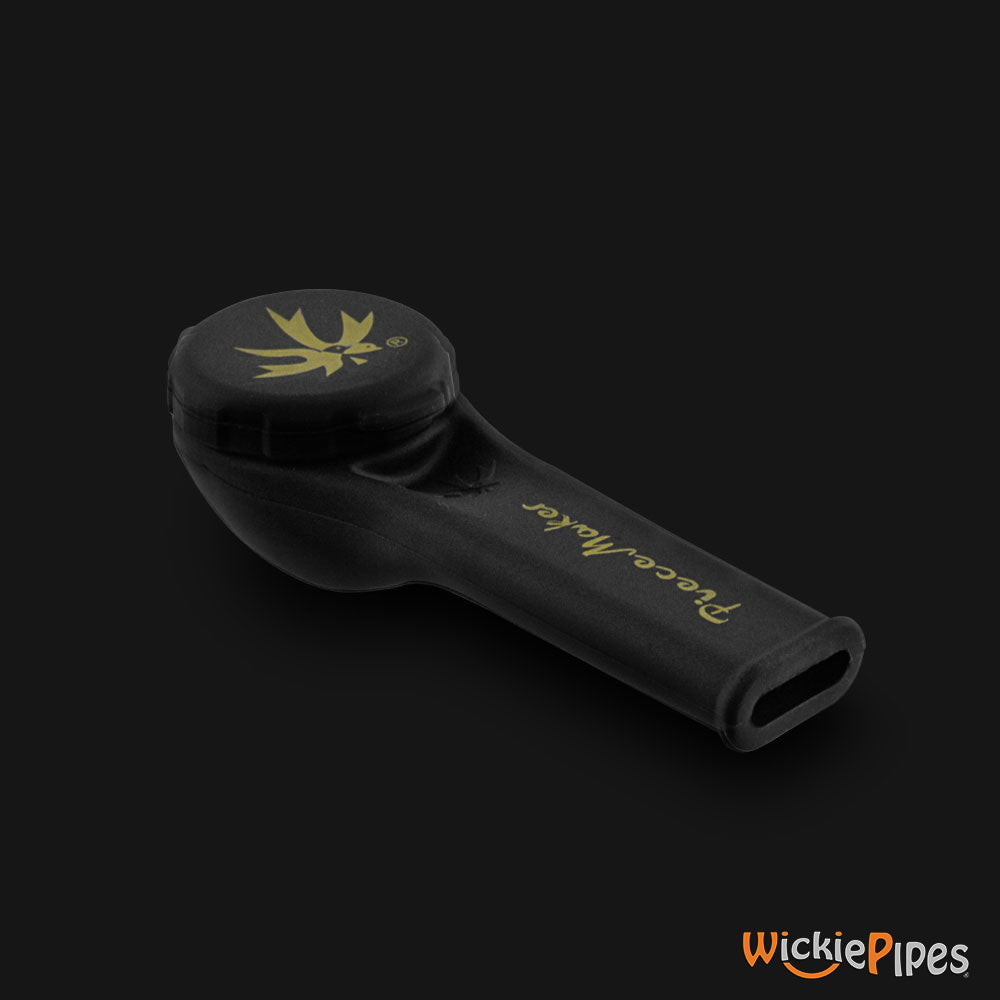 Piecemaker - Kayo Knockout Black 3.5-Inch Silicone Hand Pipe mouthpiece view with cap on.