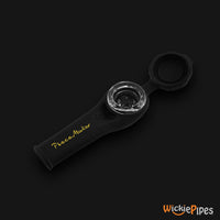 Thumbnail for Piecemaker - Kayo Knockout Black 3.5-Inch Silicone Hand Pipe top view with open cap.