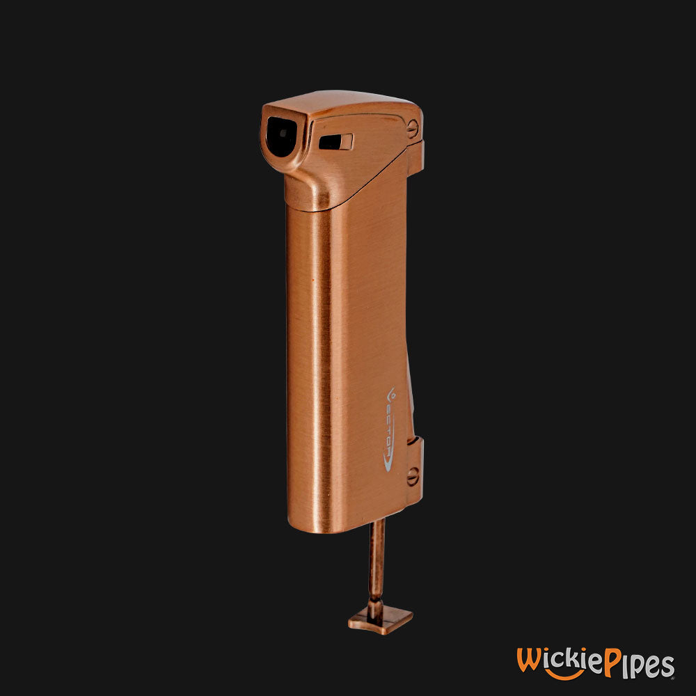 Vector - Aero Lighter Copper Satin Extended Tamper Left Side - WickiePipes