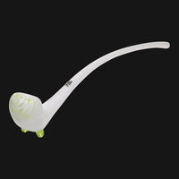 Thumbnail for Mathematix Glass - Worked Slime 13 Inch White Gandalf Glass Pipe bowl front view.