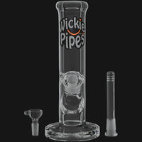 Thumbnail for WickiePipes 9MM 10” Mini Straight Tube Glass Water Pipe