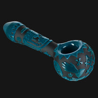 Thumbnail for Liberty 503 Glass - Freemason Sandblasted Fumed Frit Spoon Pipe